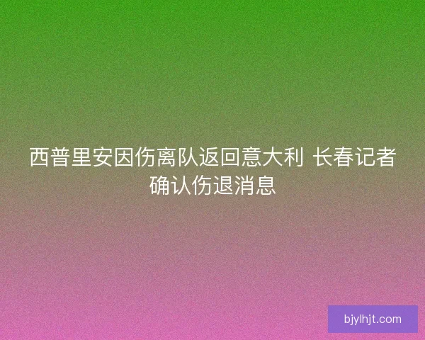 西普里安因伤离队返回意大利 长春记者确认伤退消息